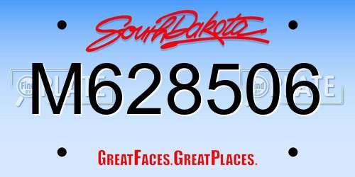 M628506 South Dakota License Plate
