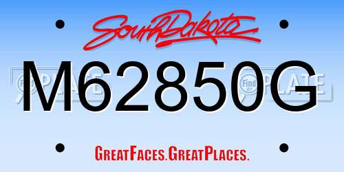 M62850G South Dakota License Plate