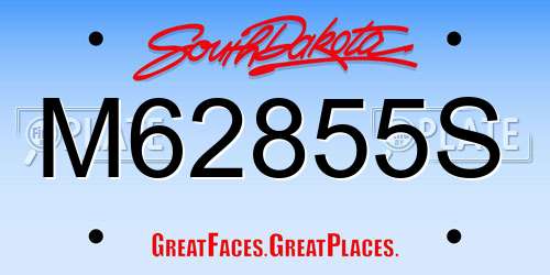 M62855S South Dakota License Plate