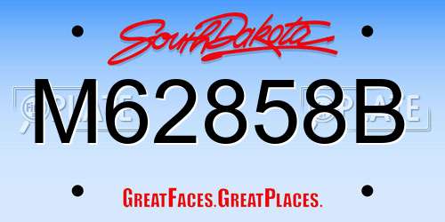 M62858B South Dakota License Plate