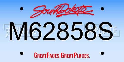 M62858S South Dakota License Plate