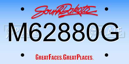 M62880G South Dakota License Plate
