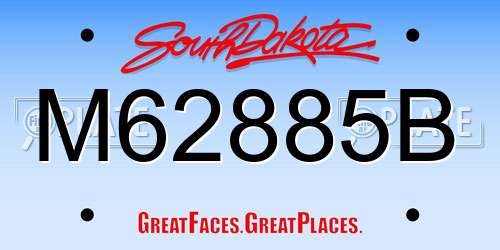 M62885B South Dakota License Plate