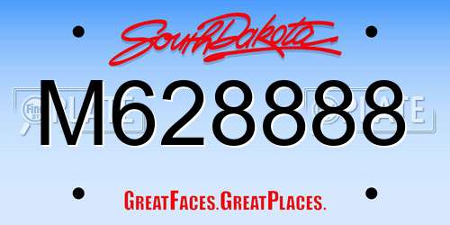 M628888 South Dakota License Plate