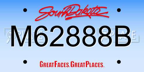 M62888B South Dakota License Plate