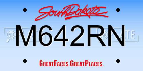 M642RN South Dakota License Plate