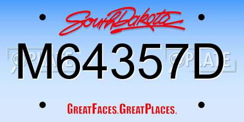 M64357D South Dakota License Plate