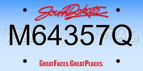 M64357Q South Dakota License Plate