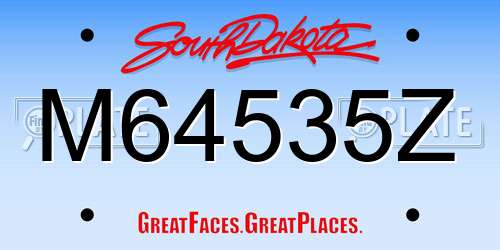 M64535Z South Dakota License Plate