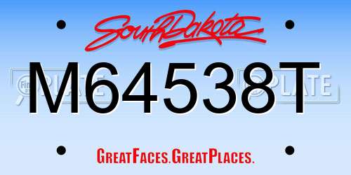 M64538T South Dakota License Plate