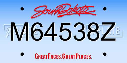 M64538Z South Dakota License Plate