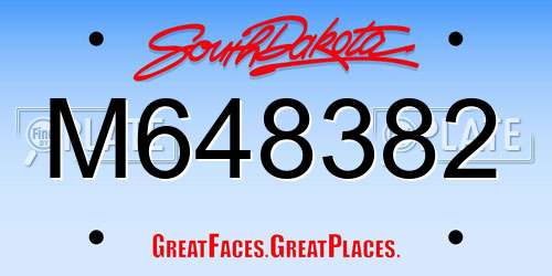 M648382 South Dakota License Plate