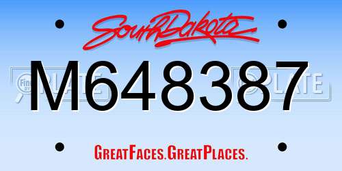 M648387 South Dakota License Plate