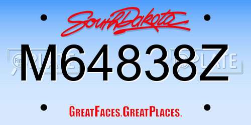 M64838Z South Dakota License Plate