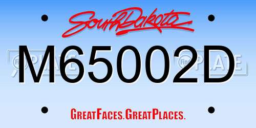 M65002D South Dakota License Plate