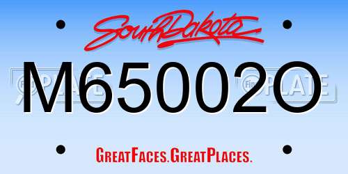 M65002O South Dakota License Plate