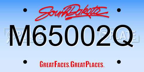 M65002Q South Dakota License Plate