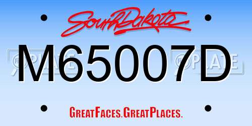 M65007D South Dakota License Plate