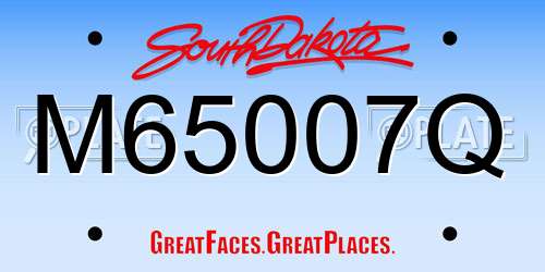M65007Q South Dakota License Plate