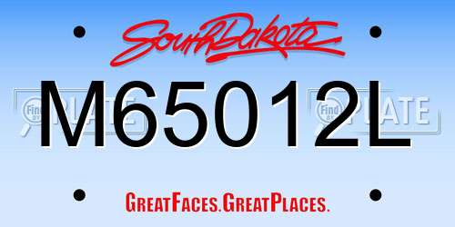 M65012L South Dakota License Plate