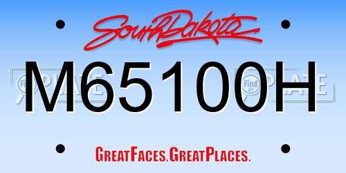 M65100H South Dakota License Plate