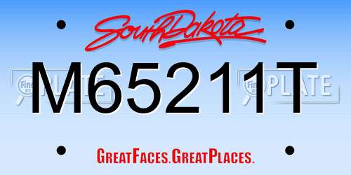 M65211T South Dakota License Plate