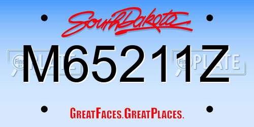 M65211Z South Dakota License Plate