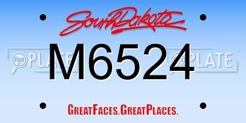 M6524 South Dakota License Plate