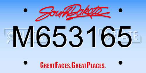 M653165 South Dakota License Plate