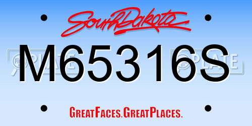 M65316S South Dakota License Plate