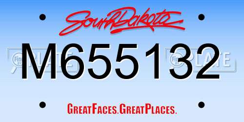 M655132 South Dakota License Plate