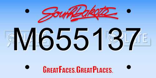 M655137 South Dakota License Plate