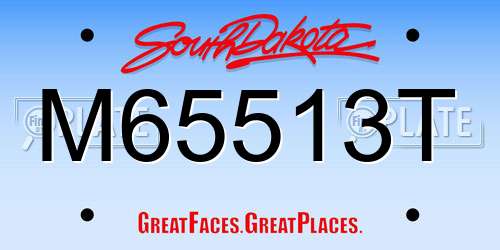 M65513T South Dakota License Plate