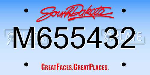 M655432 South Dakota License Plate