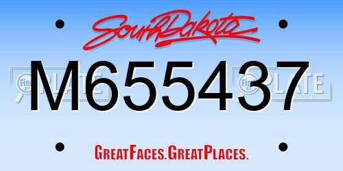 M655437 South Dakota License Plate