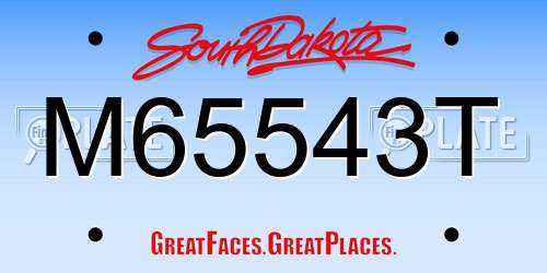 M65543T South Dakota License Plate