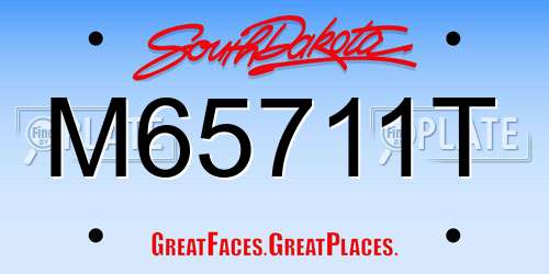 M65711T South Dakota License Plate