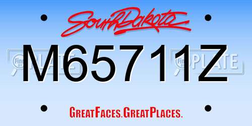 M65711Z South Dakota License Plate