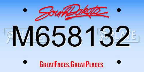M658132 South Dakota License Plate