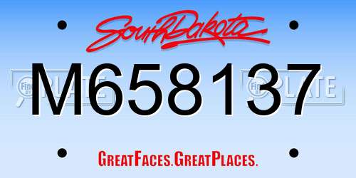 M658137 South Dakota License Plate