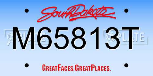 M65813T South Dakota License Plate