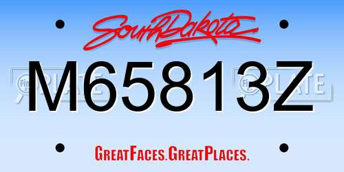 M65813Z South Dakota License Plate