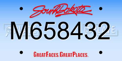 M658432 South Dakota License Plate