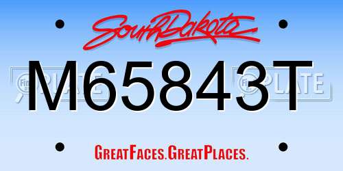 M65843T South Dakota License Plate