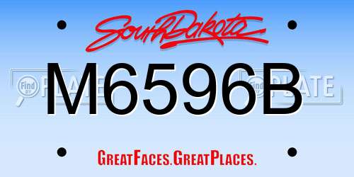M6596B South Dakota License Plate