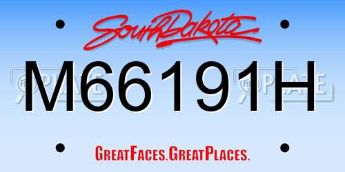 M66191H South Dakota License Plate