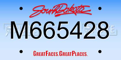 M665428 South Dakota License Plate