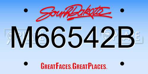 M66542B South Dakota License Plate