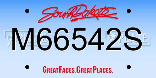 M66542S South Dakota License Plate