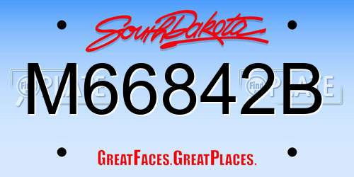 M66842B South Dakota License Plate